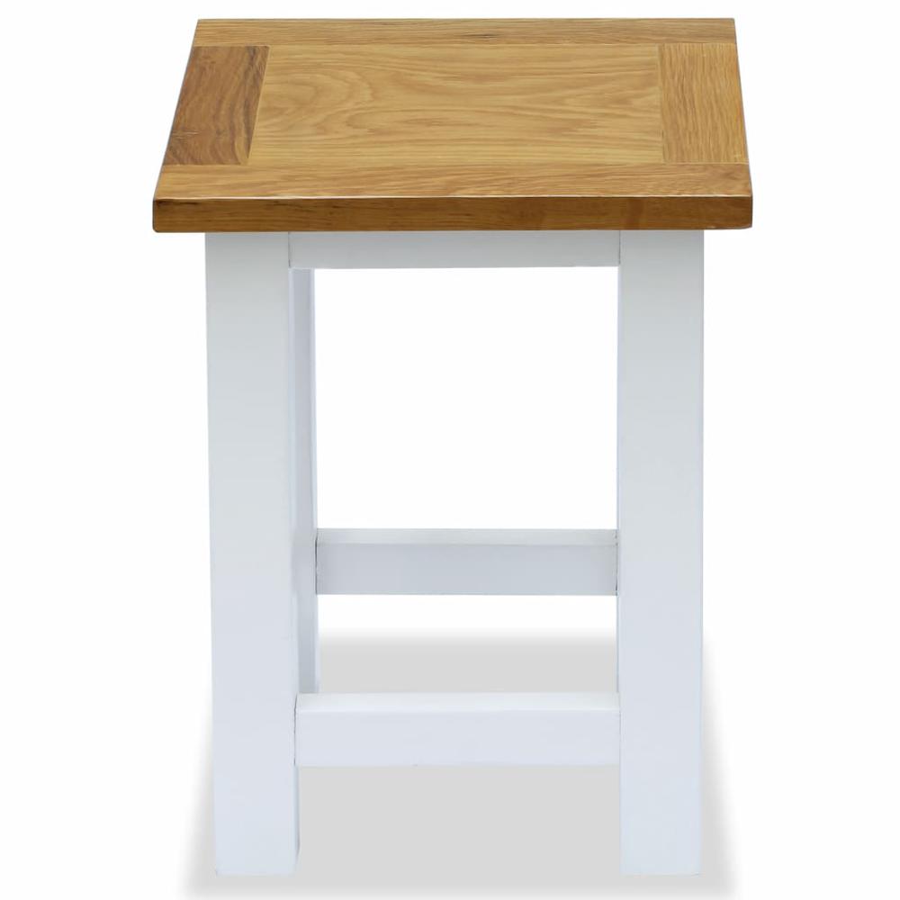vidaXL End Table 10.6"x9.4"x14.6" Solid Oak Wood, 247052