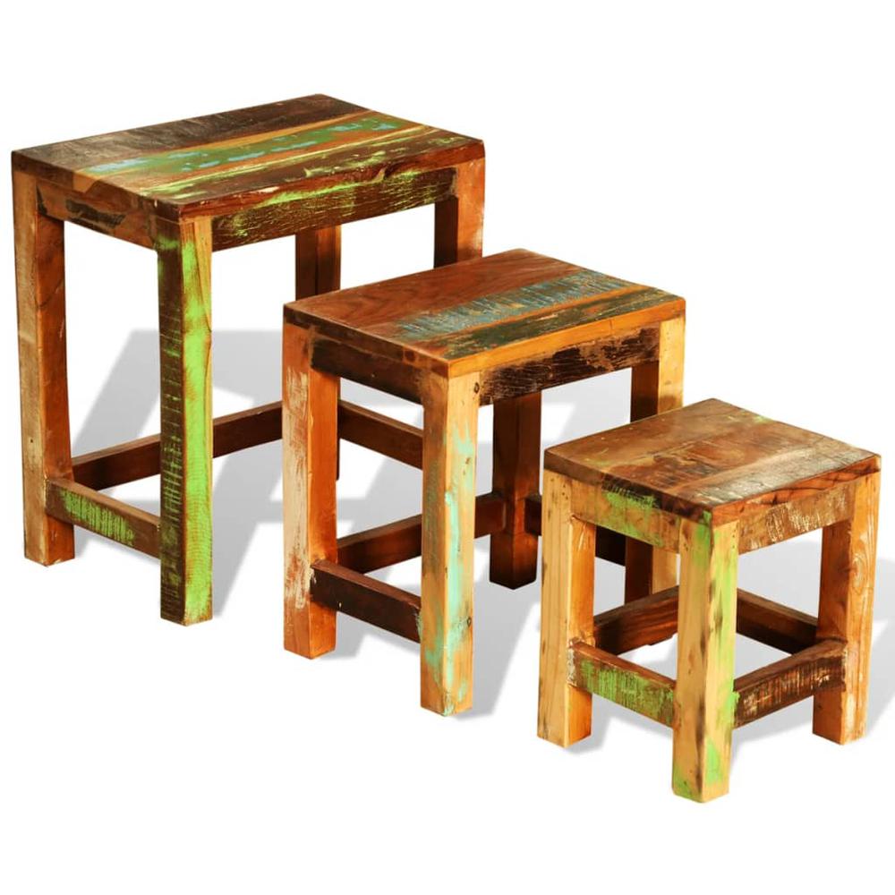 vidaXL Nesting Table Set 3 Pieces Vintage Reclaimed Wood, 241093