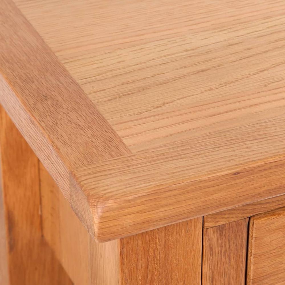 vidaXL Console Table with 2 Drawers Solid Oak Wood 32.7"x11.8"x28.7", 241675