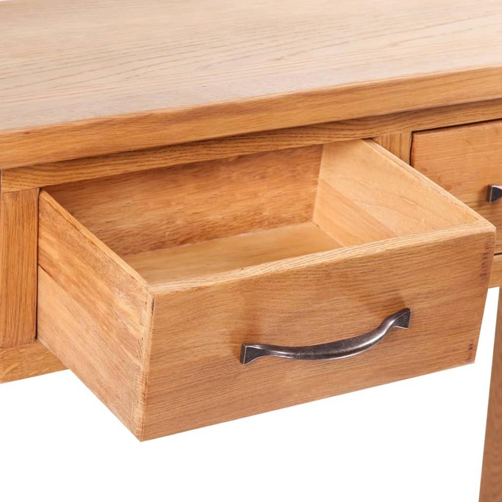 vidaXL Console Table with 2 Drawers Solid Oak Wood 32.7"x11.8"x28.7", 241675