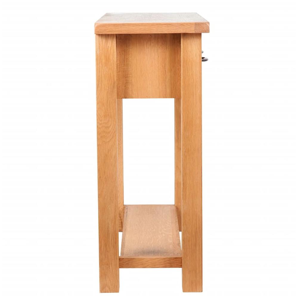 vidaXL Console Table with 2 Drawers Solid Oak Wood 32.7"x11.8"x28.7", 241675