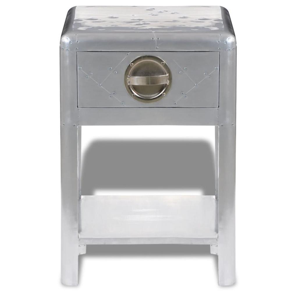 vidaXL Aviator End Table with 1 Drawer Vintage Aircraft Airman Style, 242115