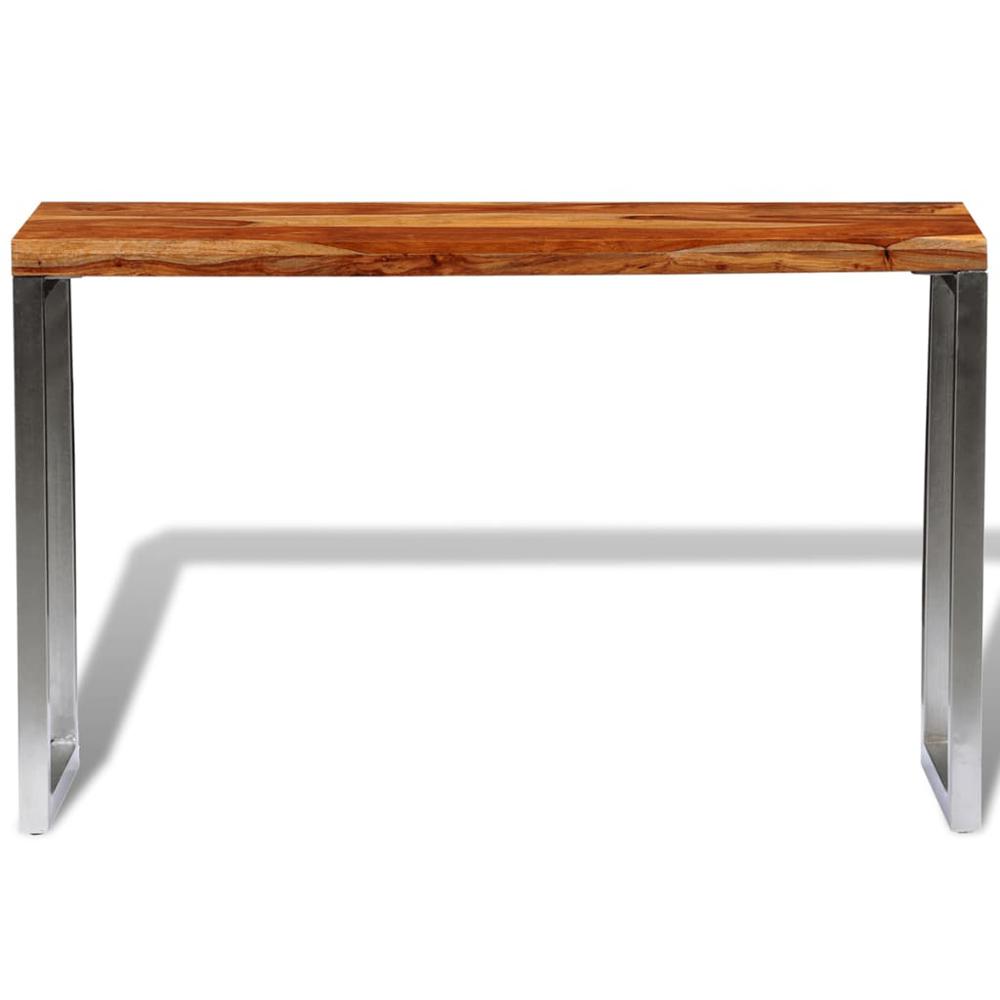 vidaXL Solid Sheesham Wood Console Table with Steel Leg, 242125