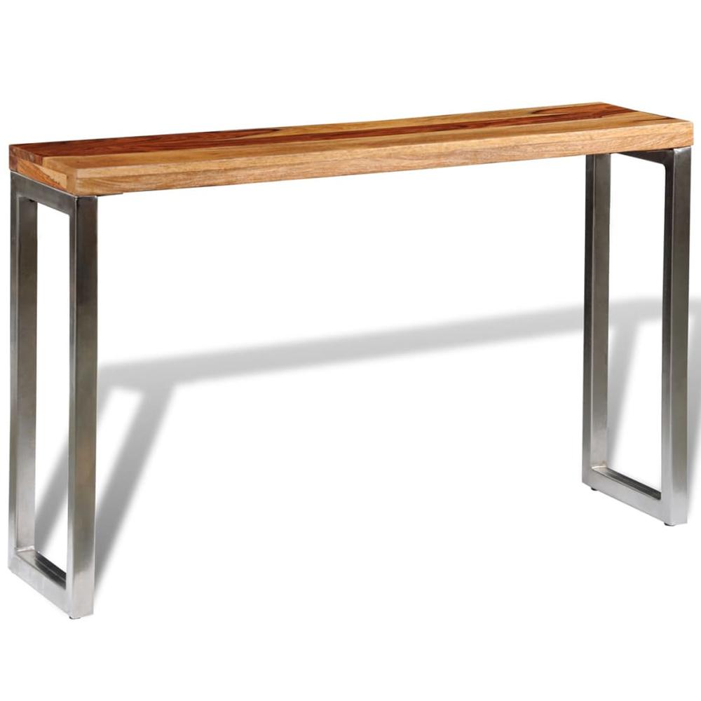 vidaXL Solid Sheesham Wood Console Table with Steel Leg, 242125