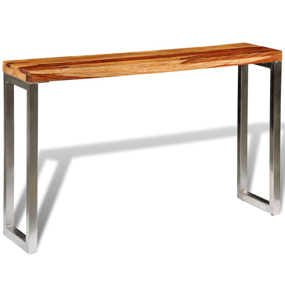 vidaXL Solid Sheesham Wood Console Table with Steel Leg, 242125