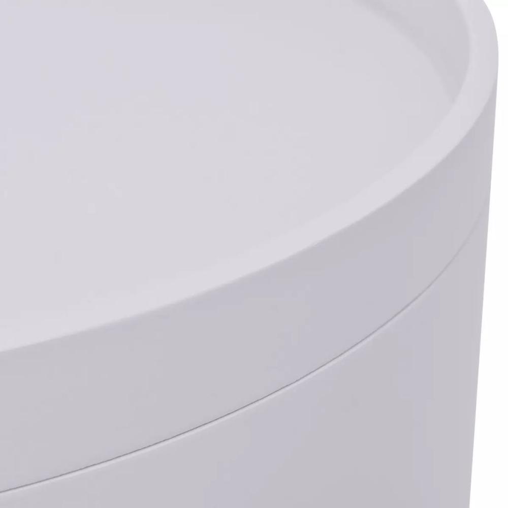 vidaXL Side Table with Serving Tray Round 15.6"x17.5" White, 243402