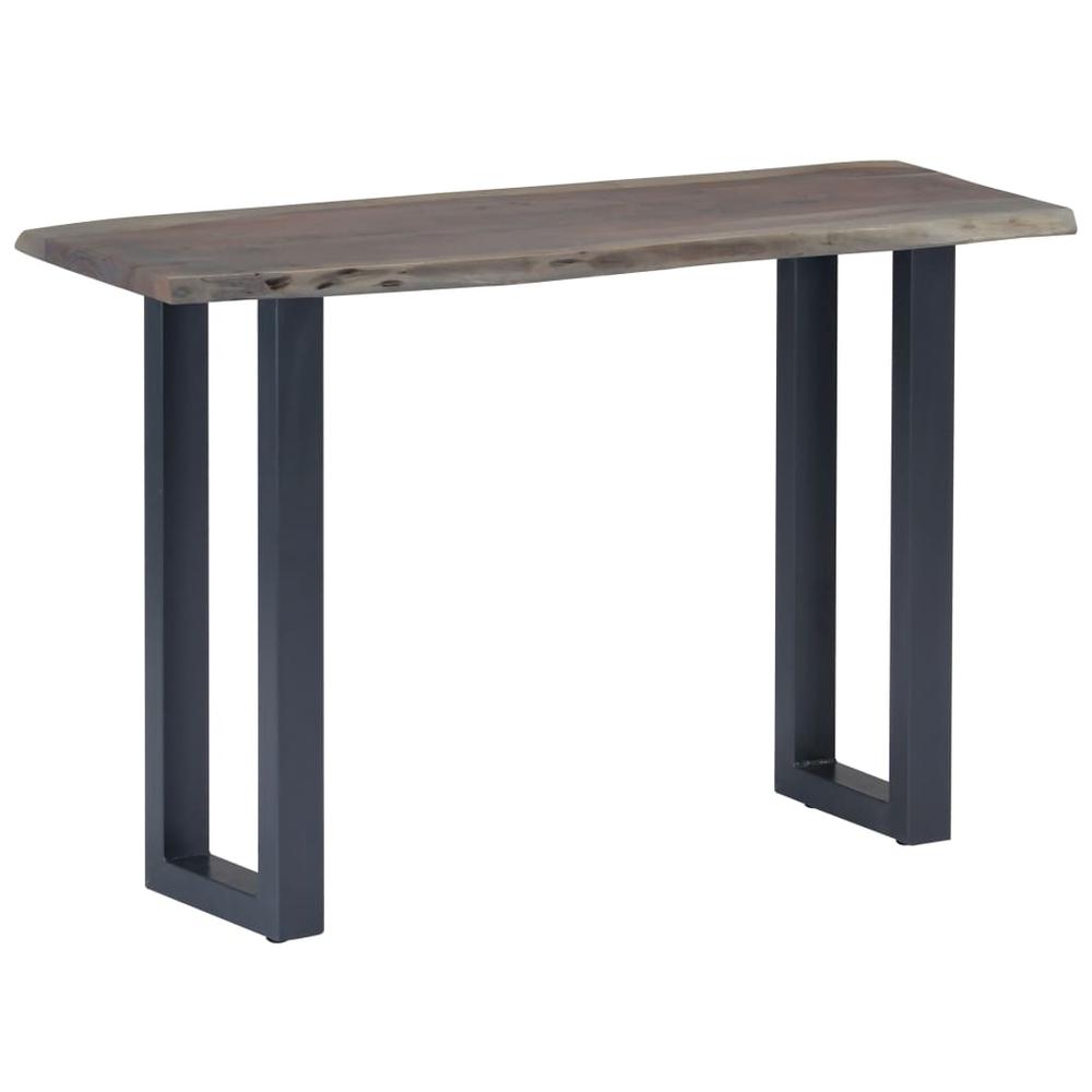 vidaXL Console Table Gray 45.3"x13.8"x29.9" Solid Acacia Wood and Iron, 247831