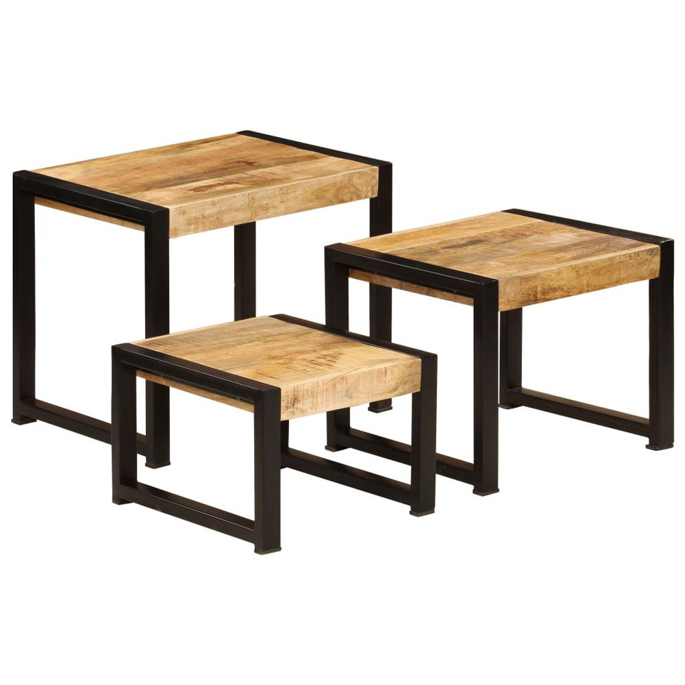 vidaXL Nesting Tables 3 pcs Solid Mango Wood, 247404