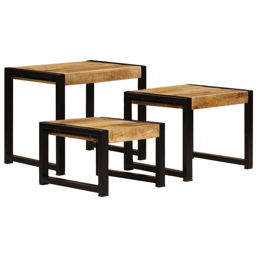 vidaXL Nesting Tables 3 pcs Solid Mango Wood, 247404