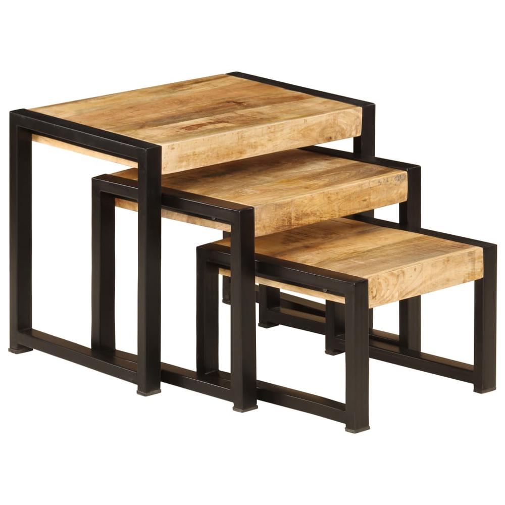 vidaXL Nesting Tables 3 pcs Solid Mango Wood, 247404