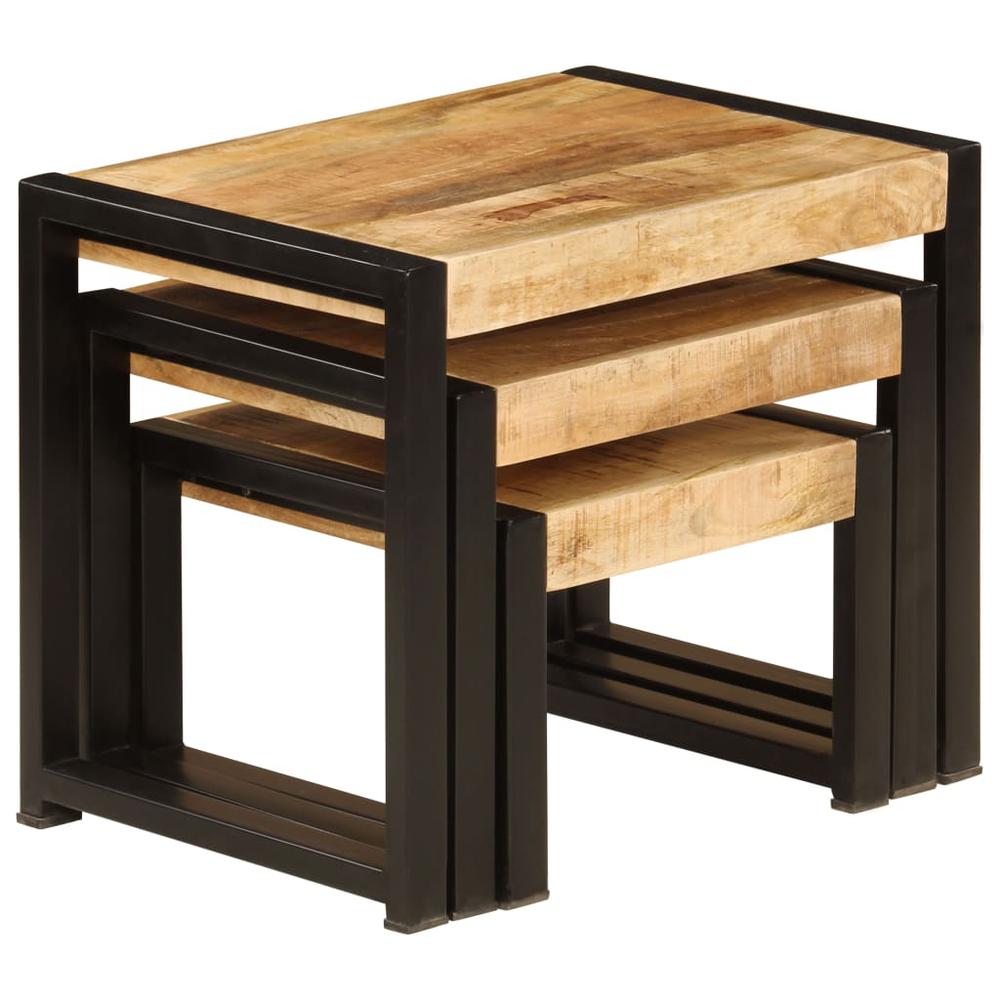 vidaXL Nesting Tables 3 pcs Solid Mango Wood, 247404