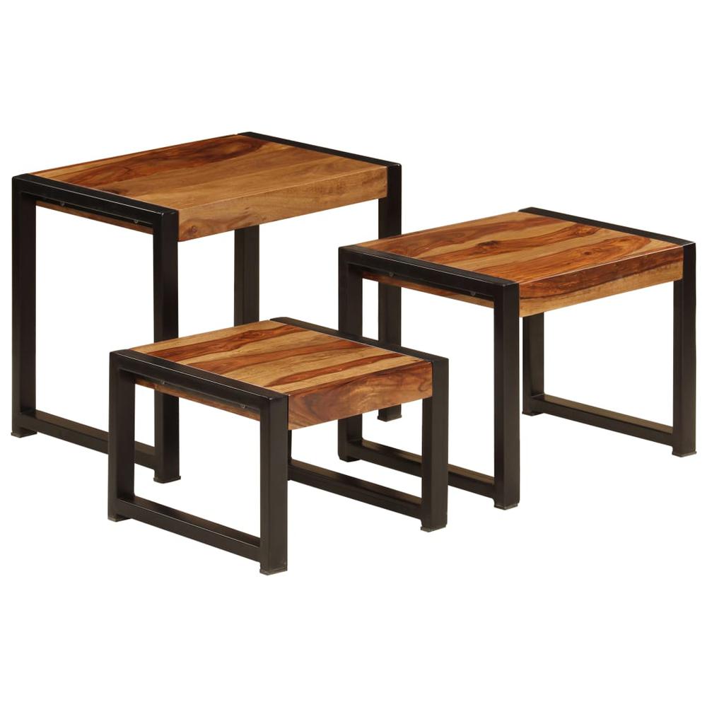 vidaXL Nesting Tables 3 pcs Solid Sheesham Wood, 247405