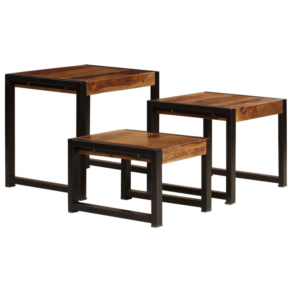 vidaXL Nesting Tables 3 pcs Solid Sheesham Wood, 247405