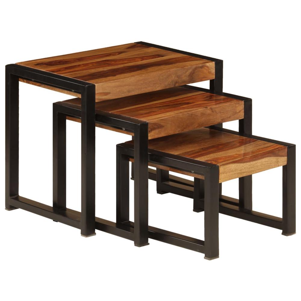 vidaXL Nesting Tables 3 pcs Solid Sheesham Wood, 247405