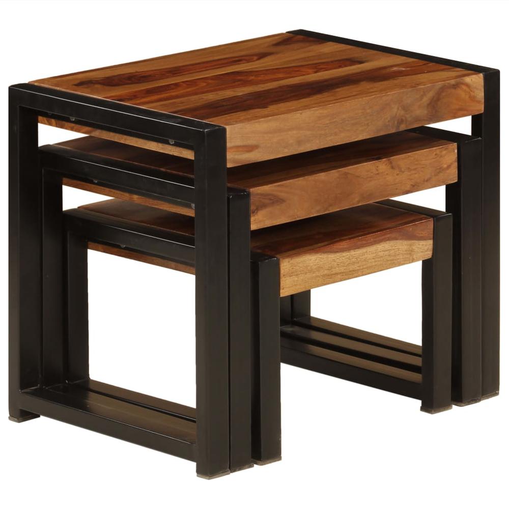 vidaXL Nesting Tables 3 pcs Solid Sheesham Wood, 247405