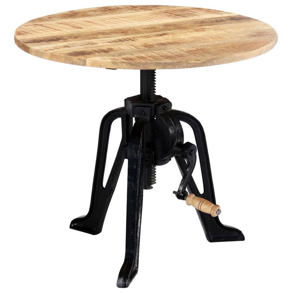vidaXL Side Table 23.6"x(18.1"-24.8") Solid Mango Wood and Cast Iron, 247915