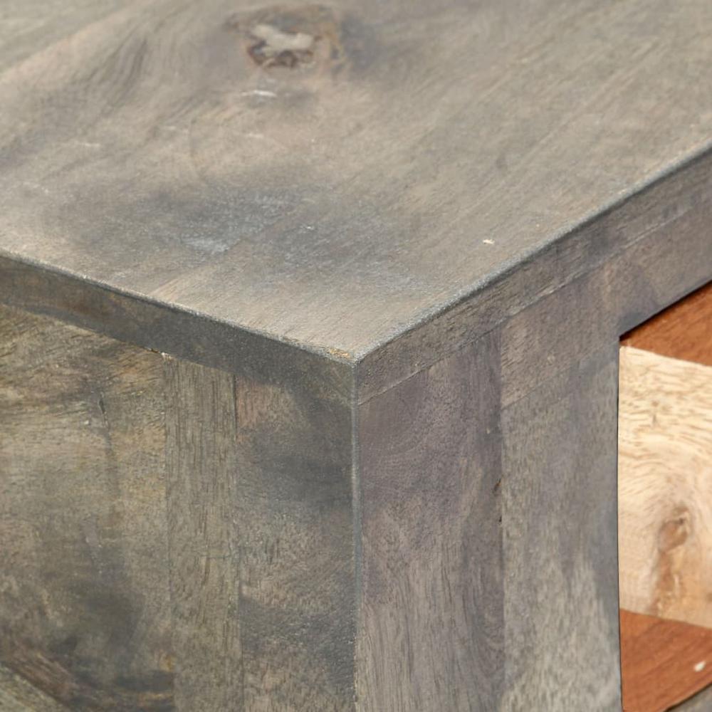 vidaXL Console Table Gray 33.9"x11.8"x29.9" Solid Mango Wood, 282737