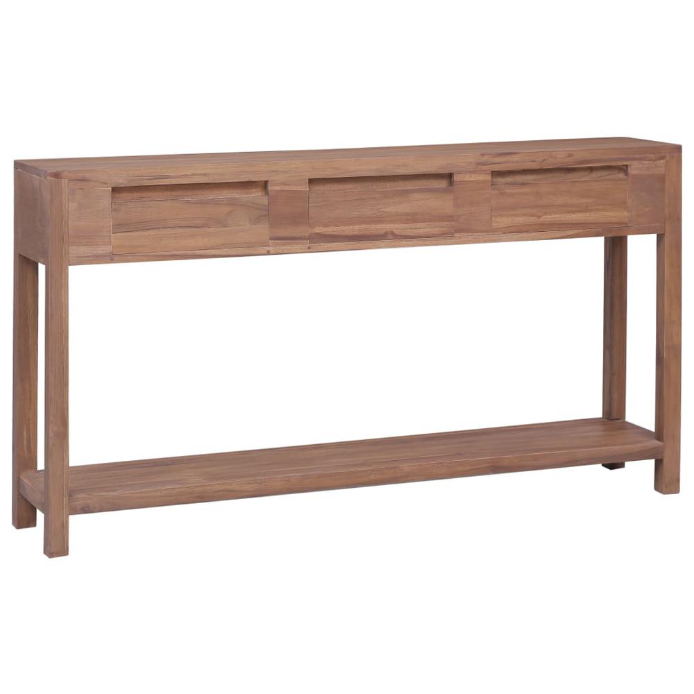 vidaXL Console Table 57.1"x11.8"x31.5" Solid Teak Wood 7737