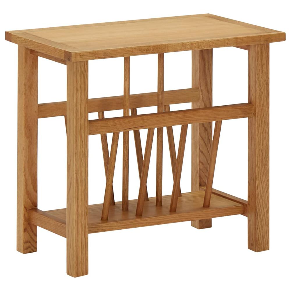 vidaXL Magazine Table 17.7"x10.6"x16.5" Solid Oak Wood, 289184