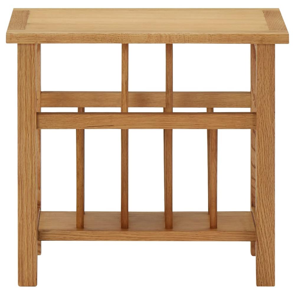 vidaXL Magazine Table 17.7"x10.6"x16.5" Solid Oak Wood, 289184