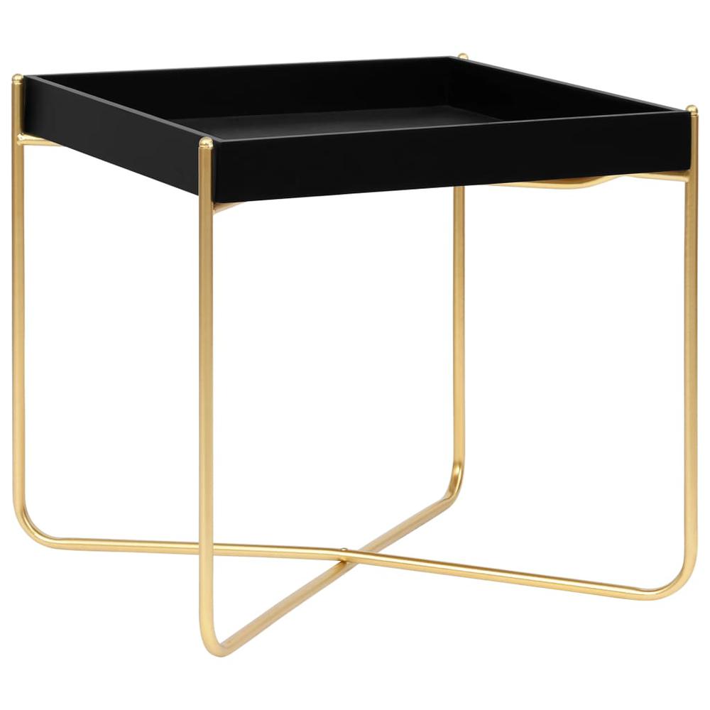 vidaXL Side Table Black and Gold 15"x15"x15.2" MDF 2799