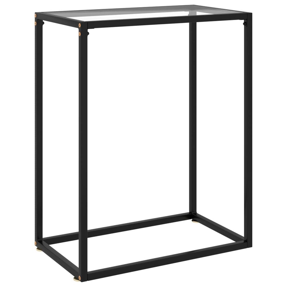 vidaXL Console Table Transparent 23.6"x13.8"x29.5" Tempered Glass 2803