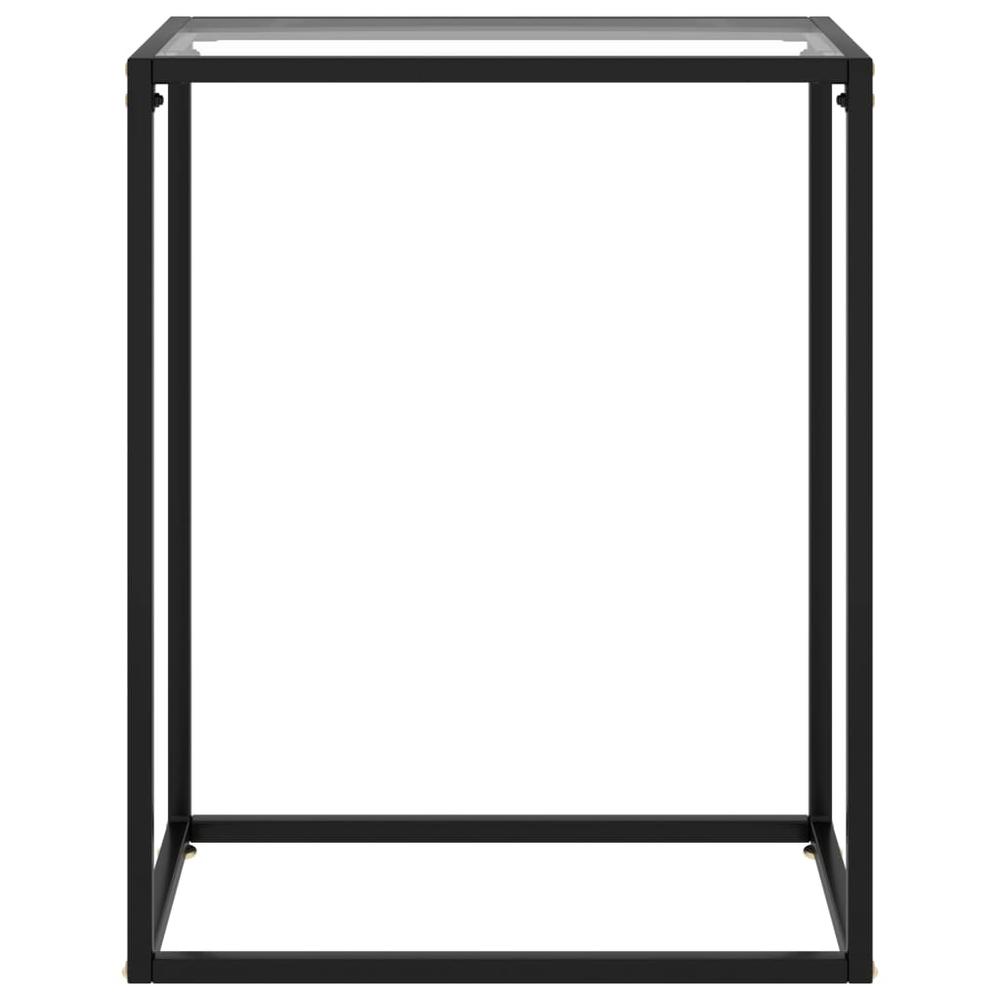 vidaXL Console Table Transparent 23.6"x13.8"x29.5" Tempered Glass 2803