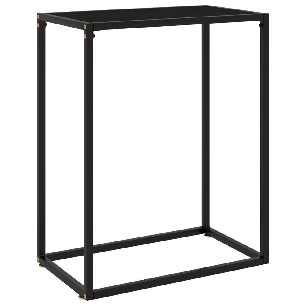 vidaXL Console Table Black 23.6"x13.8"x29.5" Tempered Glass 2804
