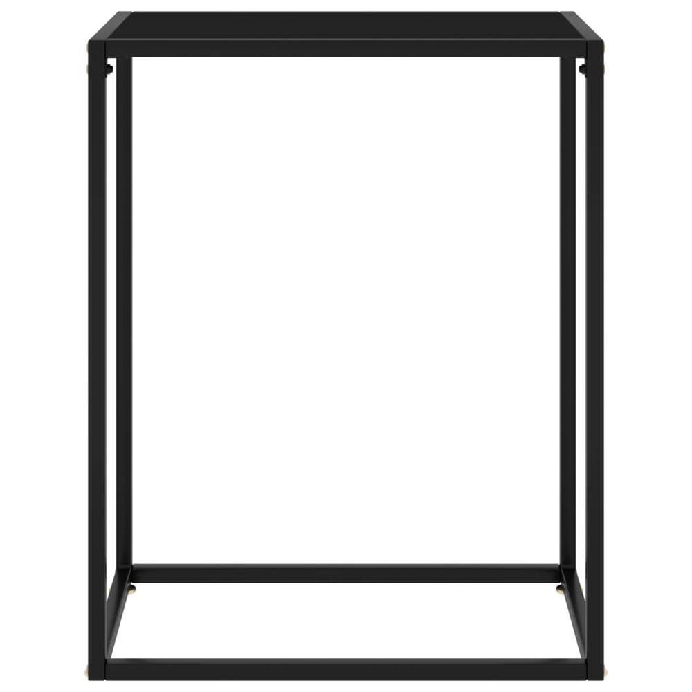 vidaXL Console Table Black 23.6"x13.8"x29.5" Tempered Glass 2804