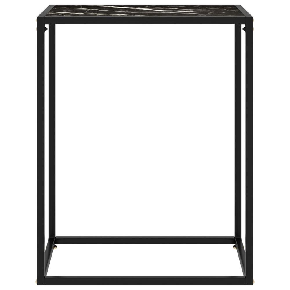 vidaXL Console Table Black 23.6"x13.8"x29.5" Tempered Glass 2806