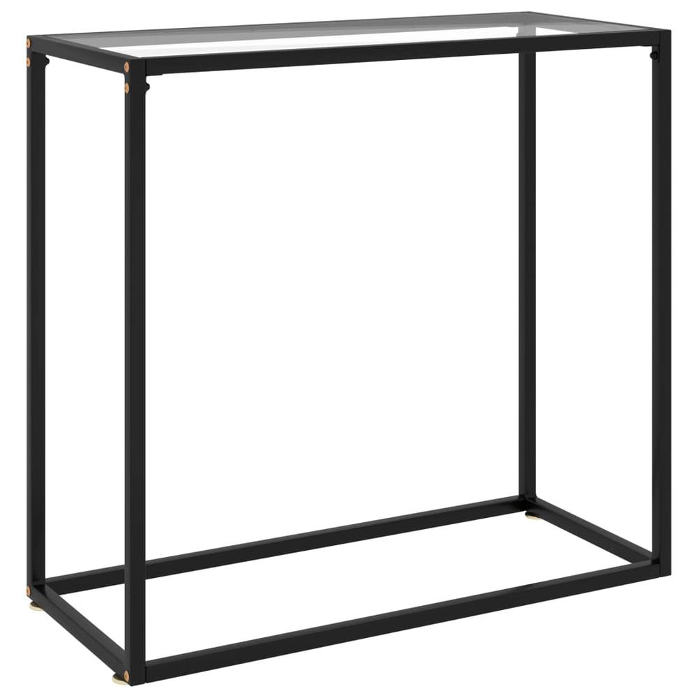 vidaXL Console Table Transparent 31.5"x13.8"x29.5" Tempered Glass 2807