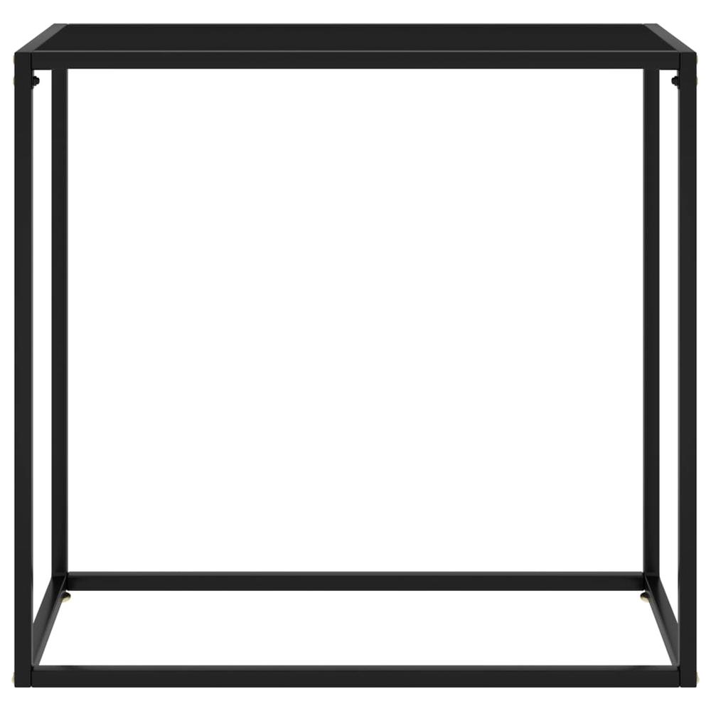 vidaXL Console Table Black 31.5"x13.8"x29.5" Tempered Glass 2808