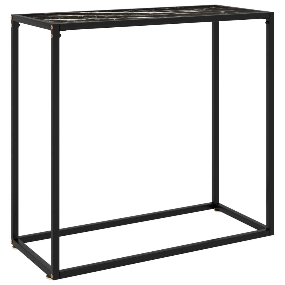 vidaXL Console Table Black 31.5"x13.8"x29.5" Tempered Glass 2810