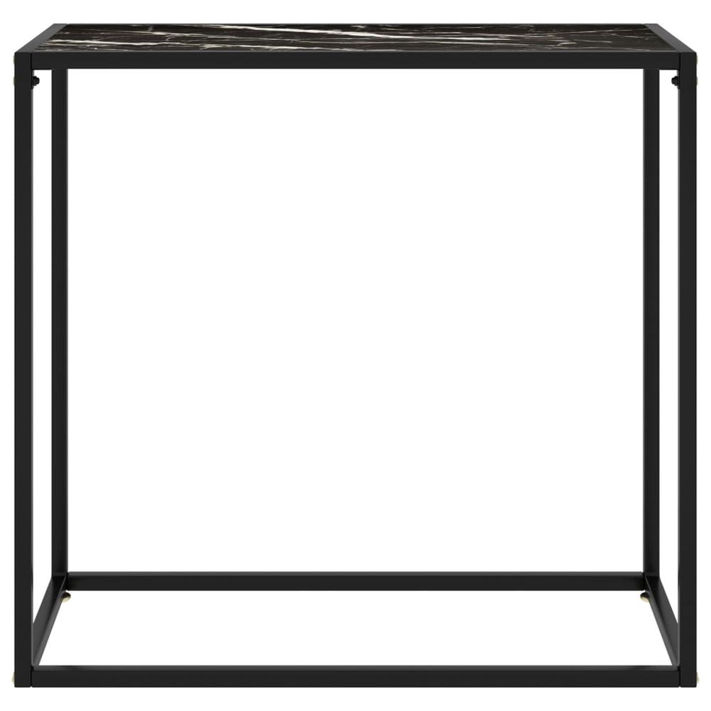 vidaXL Console Table Black 31.5"x13.8"x29.5" Tempered Glass 2810