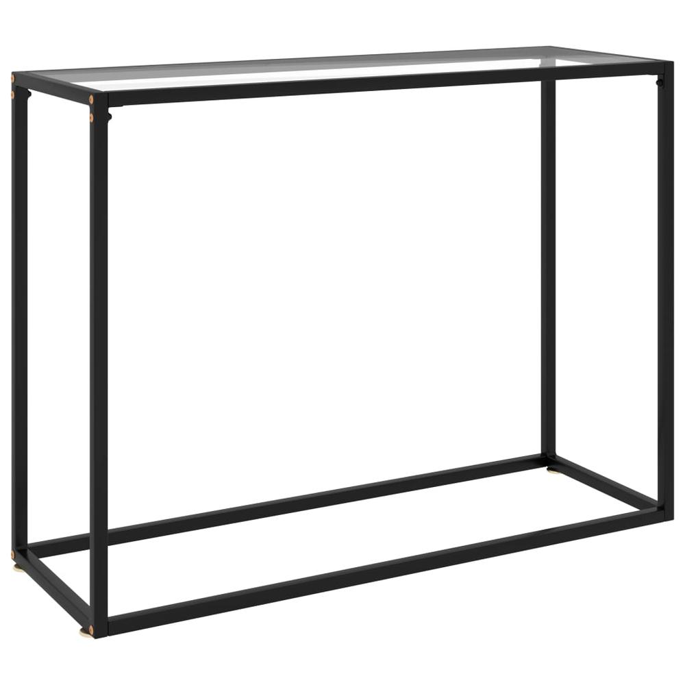vidaXL Console Table Transparent 39.4"x13.8"x29.5" Tempered Glass 2811
