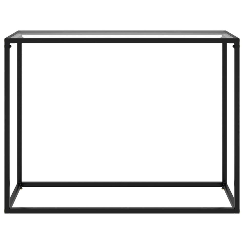 vidaXL Console Table Transparent 39.4"x13.8"x29.5" Tempered Glass 2811