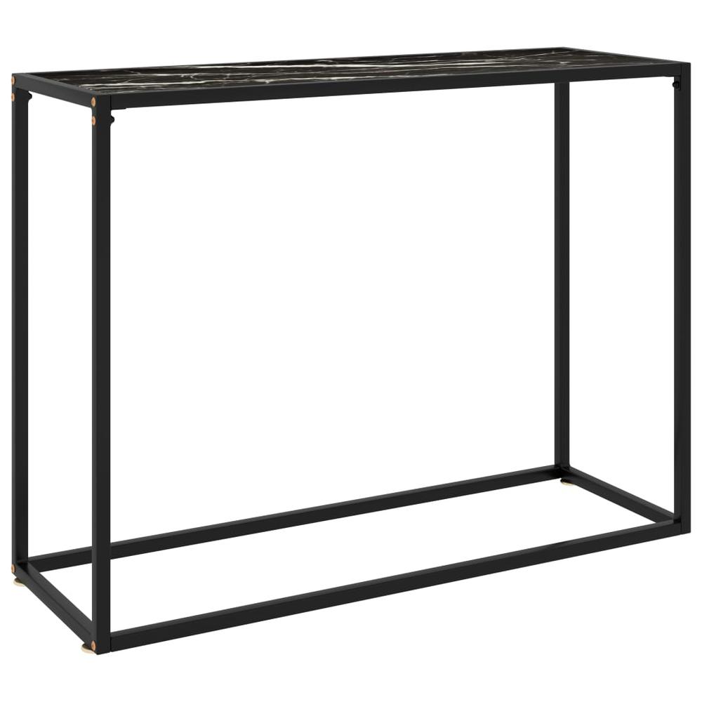 vidaXL Console Table Black 39.4"x13.8"x29.5" Tempered Glass 2814