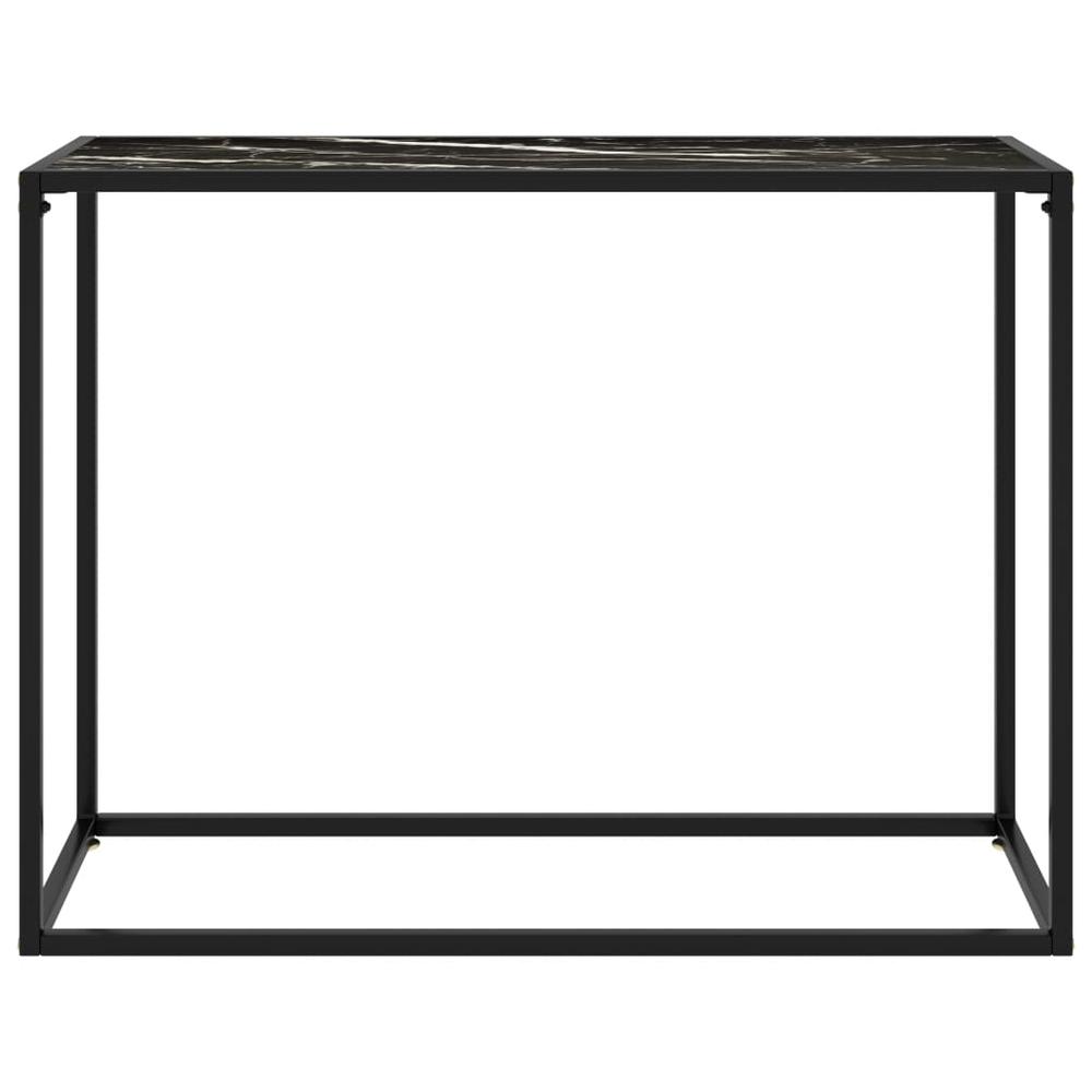vidaXL Console Table Black 39.4"x13.8"x29.5" Tempered Glass 2814