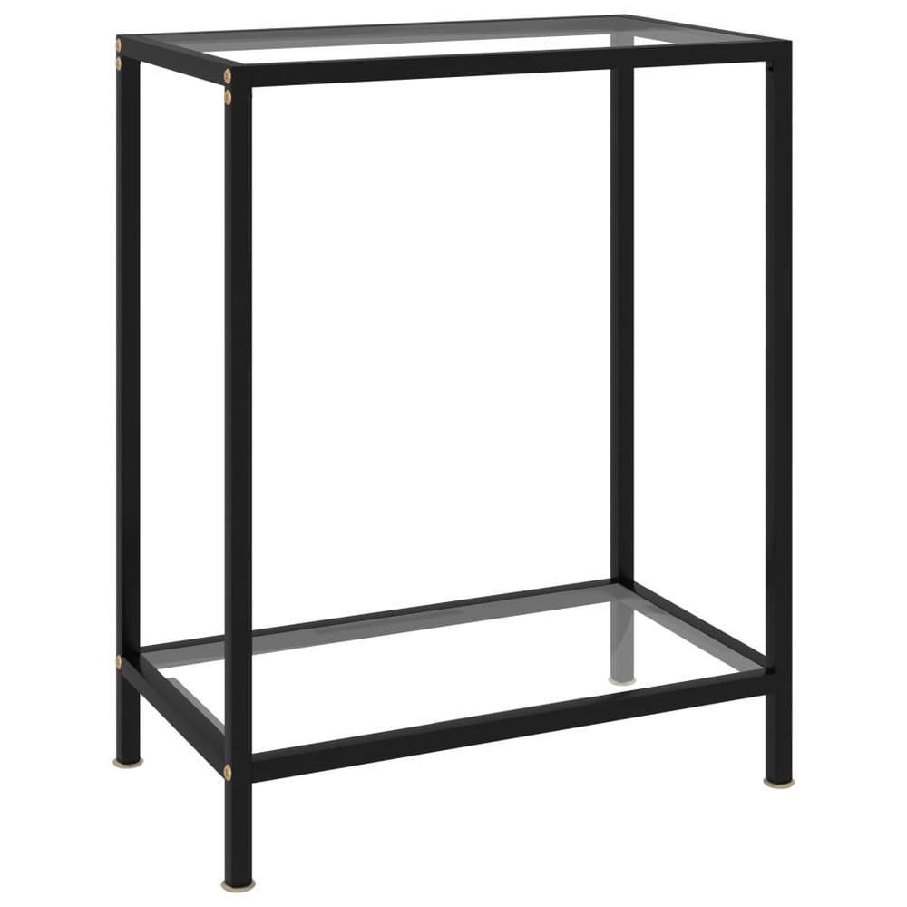 vidaXL Console Table Transparent 23.6"x13.8"x29.5" Tempered Glass 2827