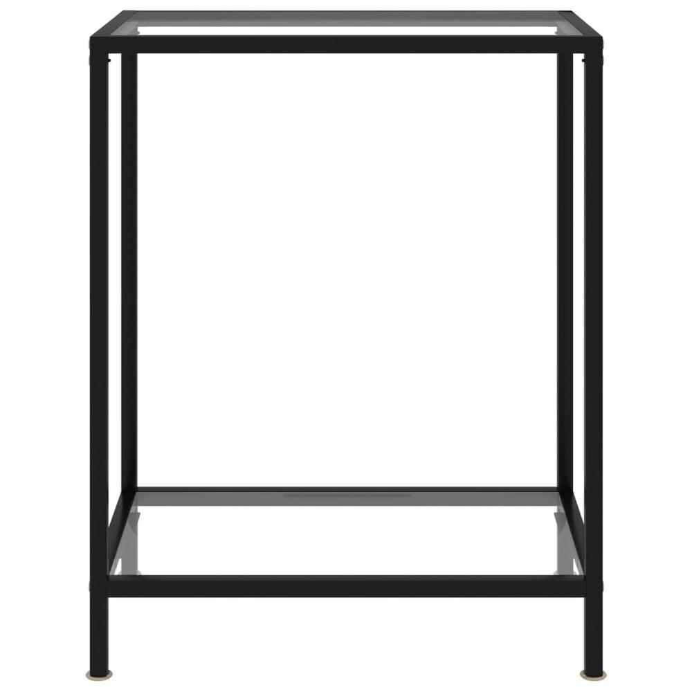 vidaXL Console Table Transparent 23.6"x13.8"x29.5" Tempered Glass 2827