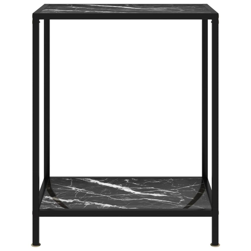vidaXL Console Table Black 23.6"x13.8"x29.5" Tempered Glass 2830