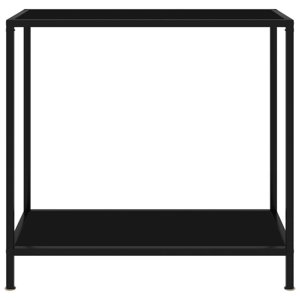 vidaXL Console Table Black 31.5"x13.8"x29.5" Tempered Glass 2832