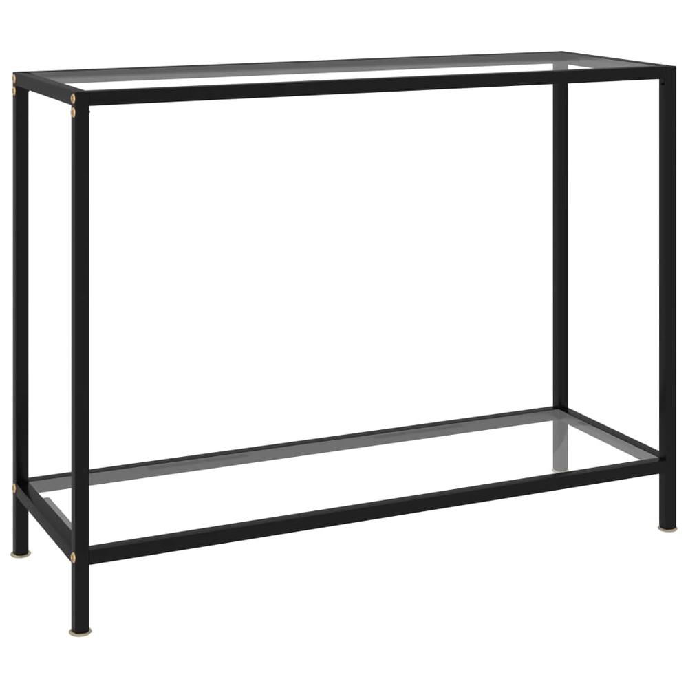 vidaXL Console Table Transparent 39.4"x13.8"x29.5" Tempered Glass 2835