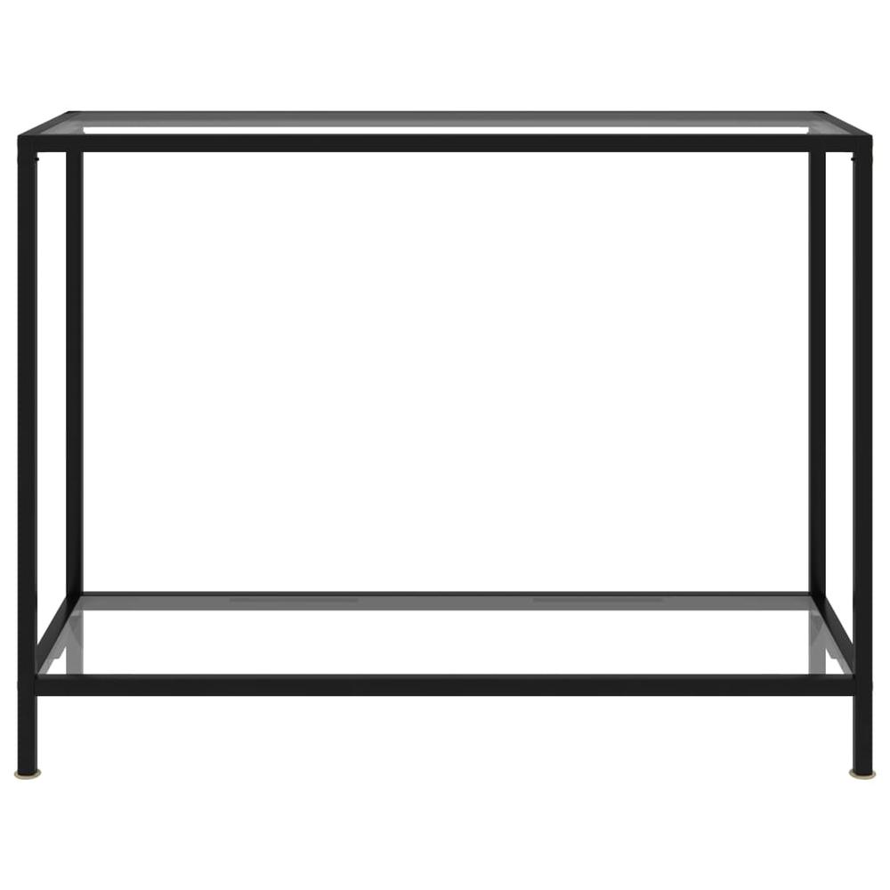 vidaXL Console Table Transparent 39.4"x13.8"x29.5" Tempered Glass 2835