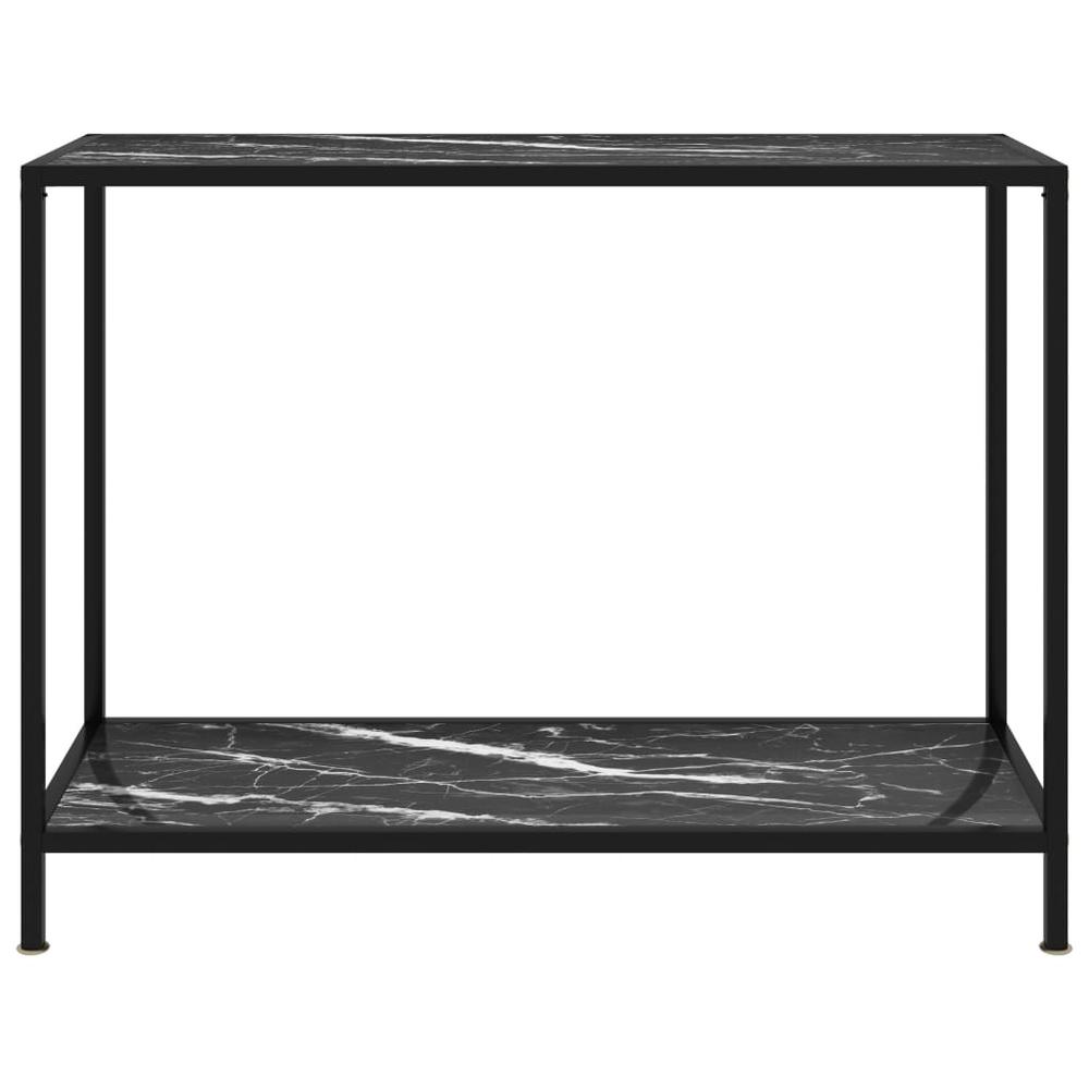 vidaXL Console Table Black 39.4"x13.8"x29.5" Tempered Glass 2838