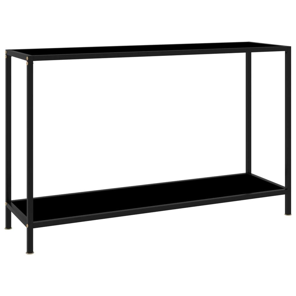 vidaXL Console Table Black 47.2"x13.8"x29.5" Tempered Glass 2840