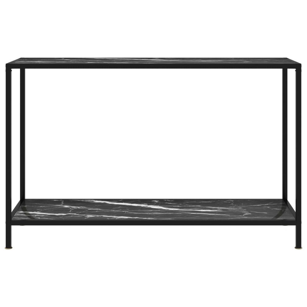 vidaXL Console Table Black 47.2"x13.8"x29.5" Tempered Glass 2842