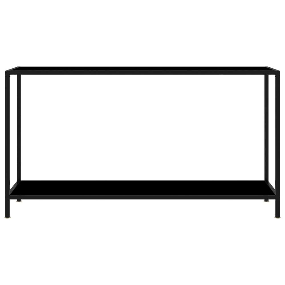 vidaXL Console Table Black 55.1"x13.8"x29.5" Tempered Glass 2844