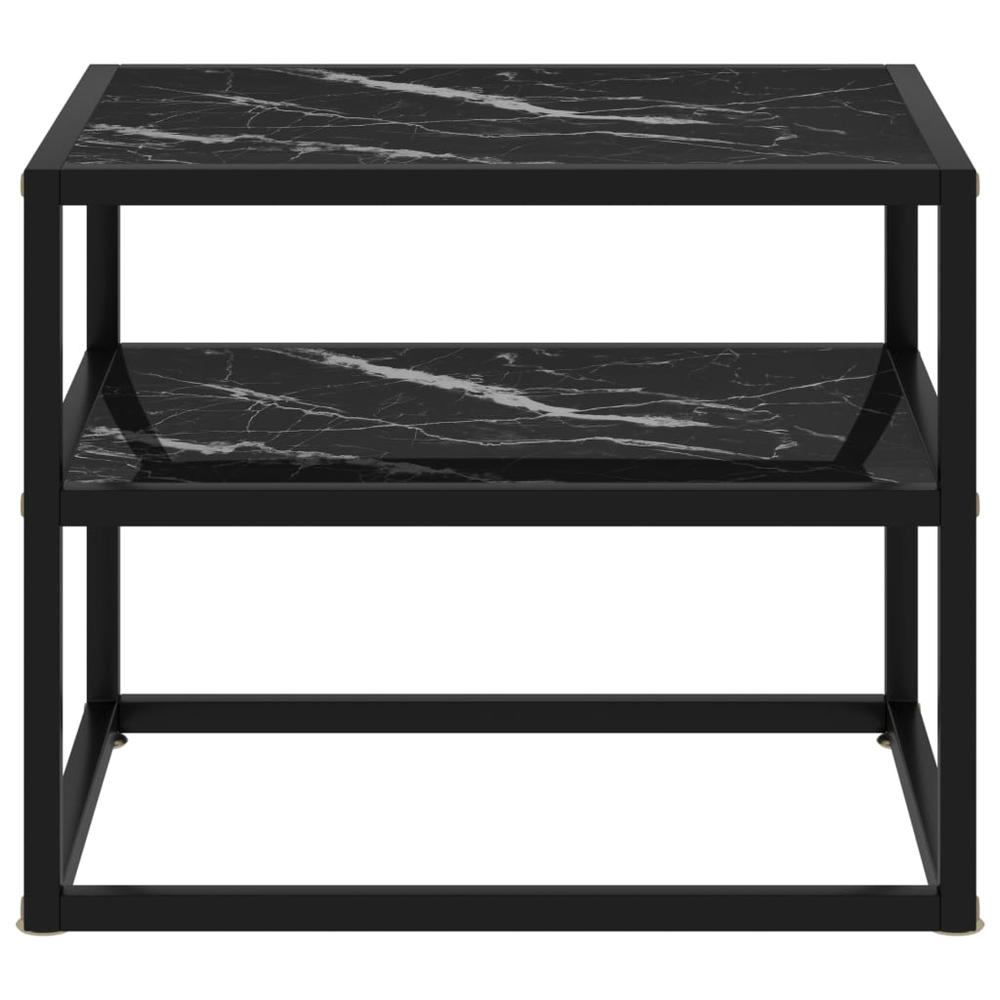 vidaXL Console Table Black 19.7"x15.7"x15.7" Tempered Glass 2854