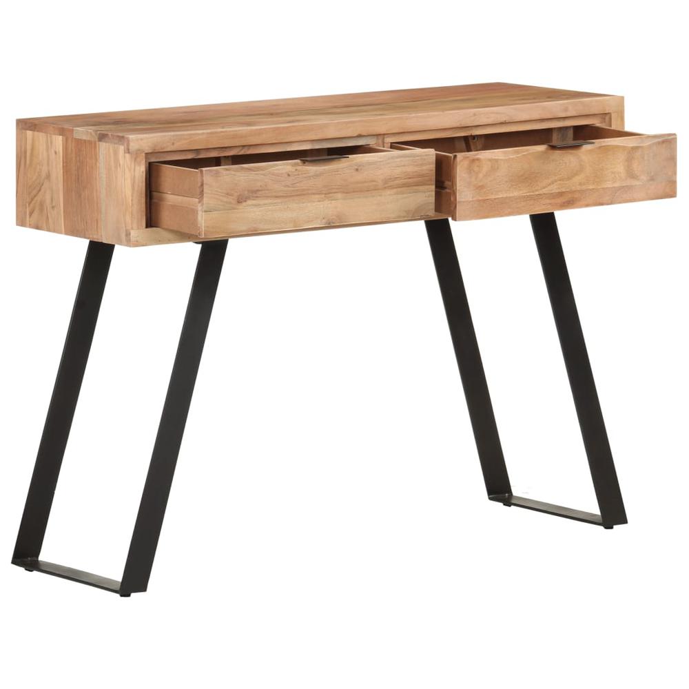 vidaXL Console Table 39.4"x13.8"x29.9" Solid Acacia Wood with Live Edges 3522